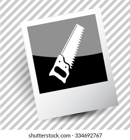 saw. Photoframe. Vector icon.