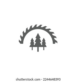 Sägespinenbaum-Logo-Design, Vektorsymbol