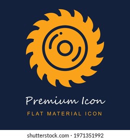 Saw premium material ui ux isolated vector icon in navy blue and orange colors