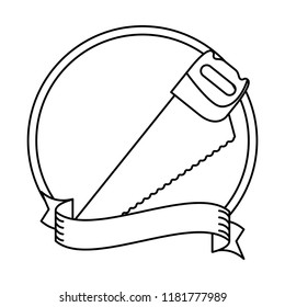 Saw round frame in black and white