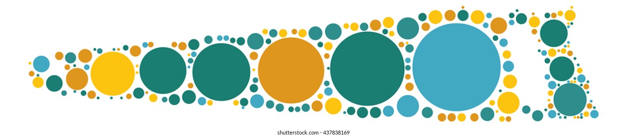 saw shape vector design by color point