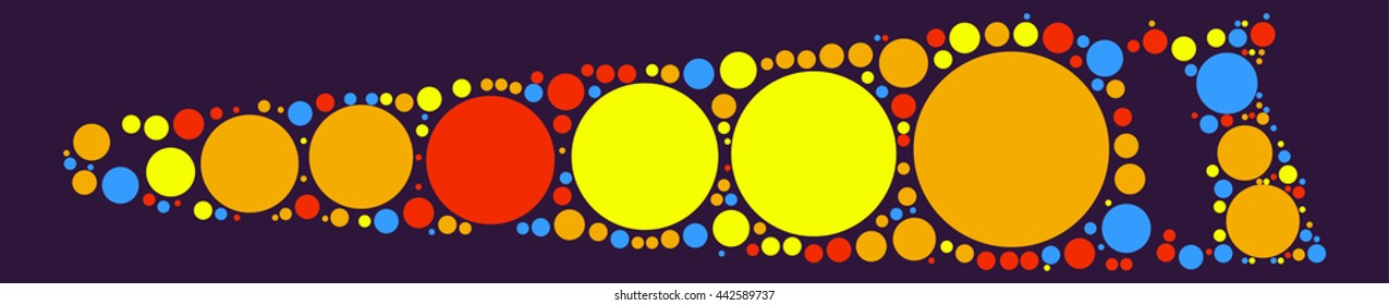 saw shape vector design by color point