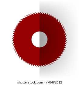 Saw sign. Vector. Bordo icon on white bending paper background.