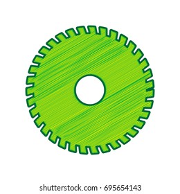 Saw sign. Vector. Lemon scribble icon on white background. Isolated