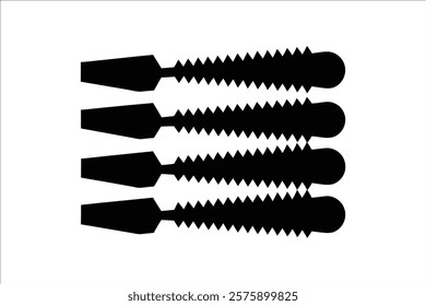 Saw silhouette set. Hand Saw Silhouette Icons - Black Woodworking Tools Set

