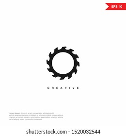 Saw simple flat Logo icon design. Vector graphic design template element. Graphic Symbol for Corporate Business Identity. eps10