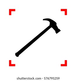Saw simple Icon. Black icon in focus corners on white background. Isolated.