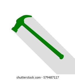 Saw simple Icon. Green icon with flat style shadow path.