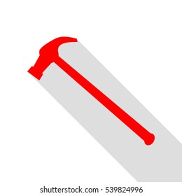 Saw simple Icon. Red icon with flat style shadow path.