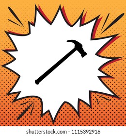 Saw simple Icon. Vector. Comics style icon on pop-art background.