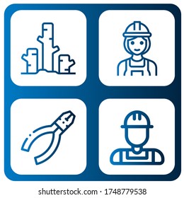 se seleccionaron iconos simples. Contiene iconos como Deforestacion, Builder, Pliers, Plumber, se pueden usar para web, móvil y logotipo