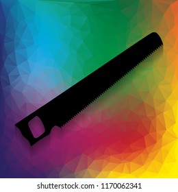 Saw simple sign. Vector. Flat style black icon on white.