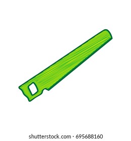 Saw simple sign. Vector. Lemon scribble icon on white background. Isolated