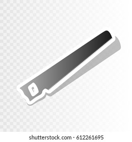 Saw simple sign. Vector. New year blackish icon on transparent background with transition.