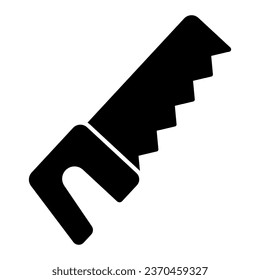 Saw solid icon, farm garden concept, Hacksaw sign on white background, hand saw icon in glyph style for mobile concept and web design. Vector graphics