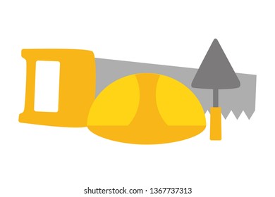 saw spatula helmet construction tool