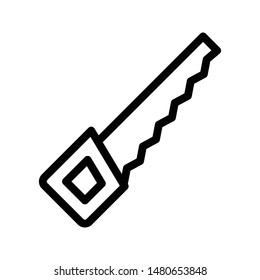 saw thin line vector icon
