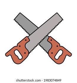 saw tool icon, vector illustration