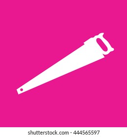 Saw tool icon vector. Pink background