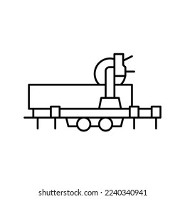 saw trailer line icon vector. saw trailer sign. isolated contour symbol black illustration