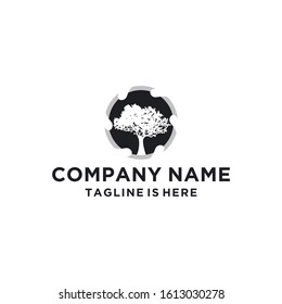  saw tree logo vector icon illustration template