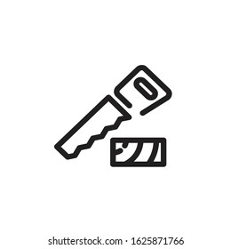 Saw Trendy Flat Icon Design Building and Construction Theme