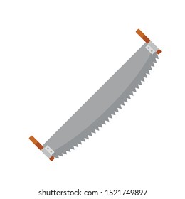 Saw two hand icon. Flat illustration of saw two hand vector icon for web design