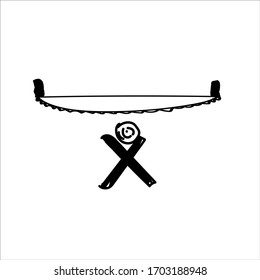 Zwei Hand-Symbol gesehen. Outline sah zwei Hand Vektorsymbol für Web-Design einzeln auf weißem Hintergrund.