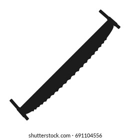 Saw Vector black icon on white background.