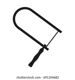 Saw Vector black icon on white background.