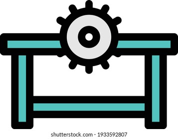 saw vector colour line icon