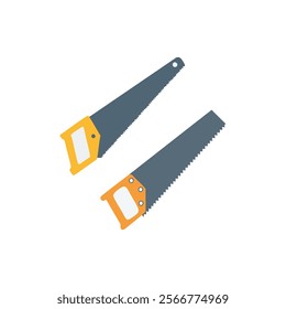 Saw vector for cutting wood, Manual saw icon, flat vector