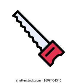 saw vector flat color icon 
