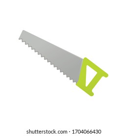 Saw vector icon isolated on white background. Garden tool in cartoon style. Headsaw element. Vector Illustration