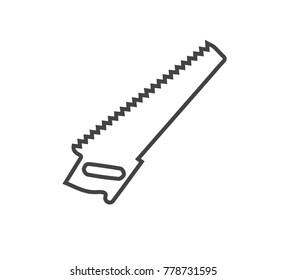 Saw vector icon on isolated on white background