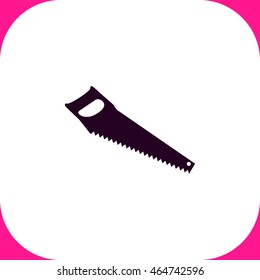 Saw vector icon on white background.