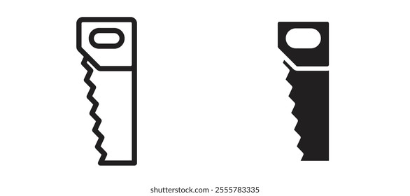 Saw vector icon set in black color.