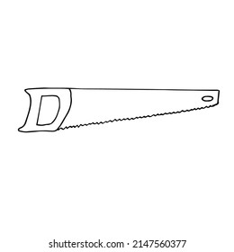Saw vector illustration, hand drawing doodle