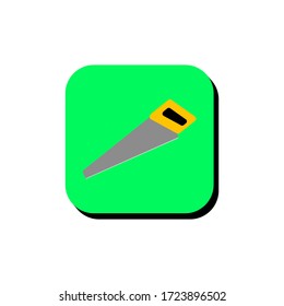 Icono de ilustración vectorial visto. Icono visto en forma bidimensional. El concepto de carpintería y artesanía usando un icono de sierra.