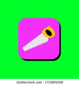 Saw vector illustration icon. Saw icon in two-dimensional shape. The concept of carpentry and crafts by using a saw icon.