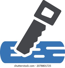 saw vector illustration isolated on a transparent background . glyph vector icons for concept or web graphics.