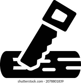 saw vector illustration isolated on a transparent background . glyph vector icons for concept or web graphics.