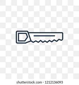 Saw vector outline icon isolated on transparent background, high quality linear Saw transparency concept can be used web and mobile