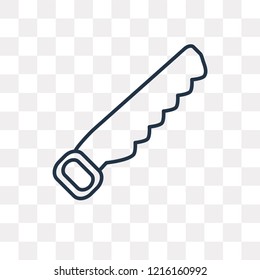 Saw vector outline icon isolated on transparent background, high quality linear Saw transparency concept can be used web and mobile