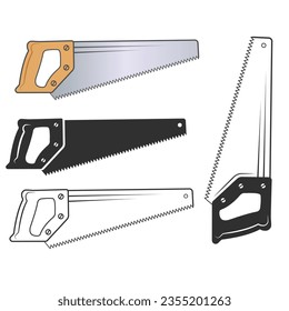 Saw Vector, Saw Silhouette Vector,  Hardware Vector, Hardware Clipart, Saw Clipart, Saw Outline,  Worker elements, Labor equipment, Repair tools, Forest tools, Woodcutter, Woodsman, Carpenter, Clipart