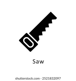 Saw vector Solid icon style illustration. Symbol on White background EPS 10 File
