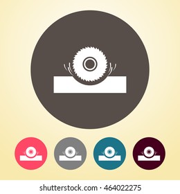 Saw Wheel Icon in round shape.