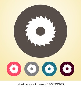 Saw Wheel Icon in round shape.