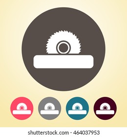 Saw Wheel Icon in round shape.