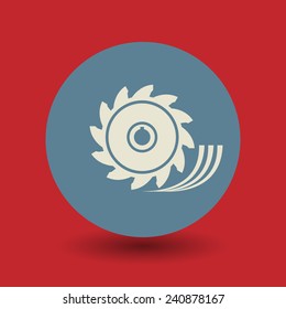 Saw wheel icon or sign, vector illustration